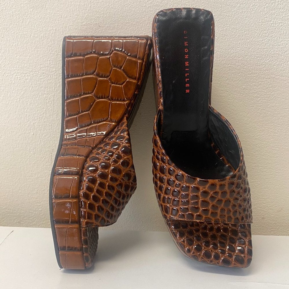 SIMON MILLER Brown Level Wedge Sandals